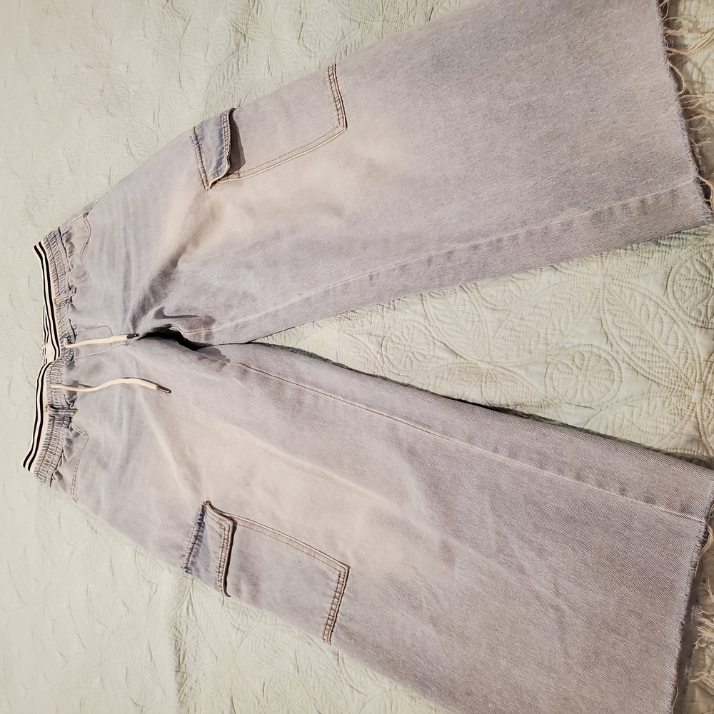 Casual Gray Wide-Leg Pants